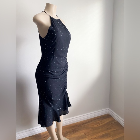 Cooper St Portia Midi Dress Polka Dots Mermaid Ruched Halter Bodycon High Low 6 - Picture 9 of 14